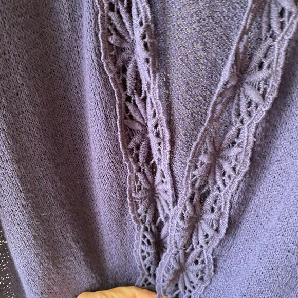 Charming Blue Cardigan SZXL Crotchet Trim Granny Grandma Cottage Peasant Prairie - Picture 6 of 10